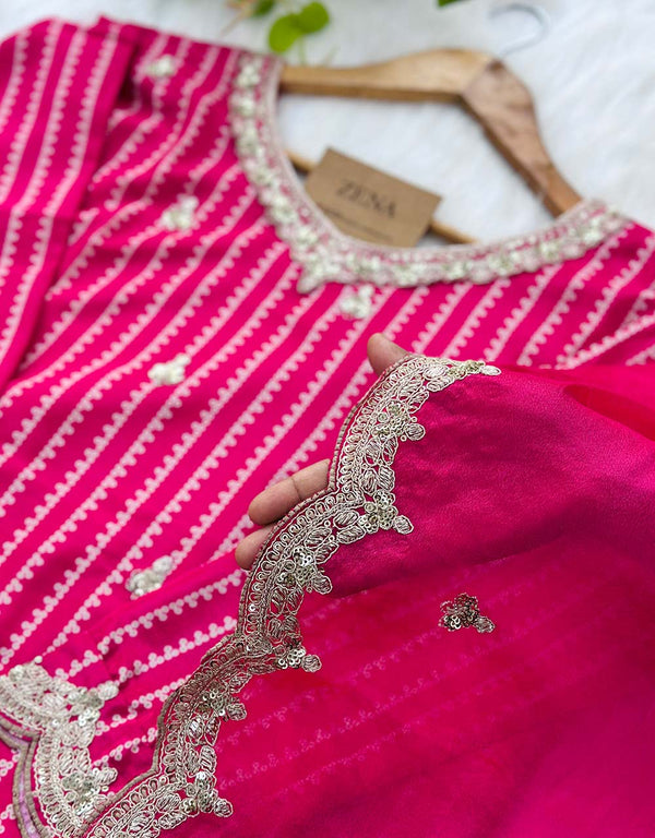 Ready-to-Wear Viscose Organza Kurti Sharara Set โ Effortless Grace ๐ธ