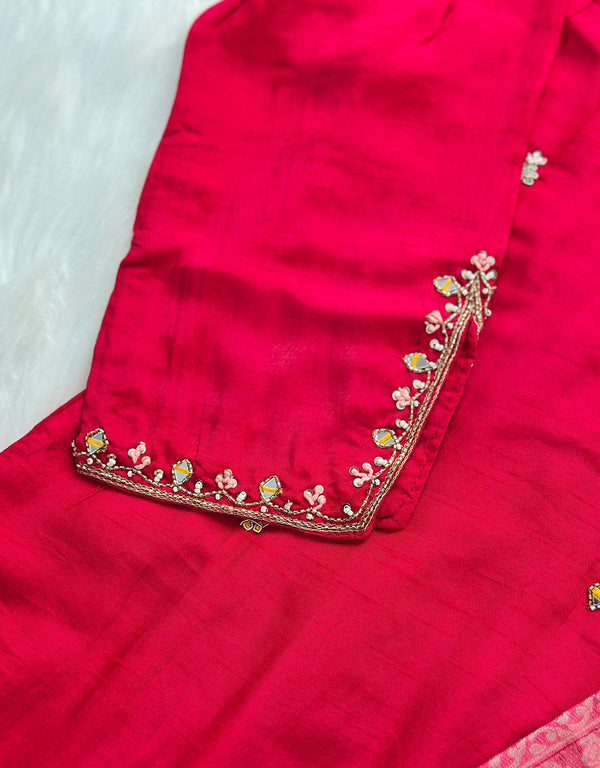 Pure Dola Silk Ready-to-Wear Kurti Set with Organza Dupatta & Banarasi Border - Luxurious Charm ✨