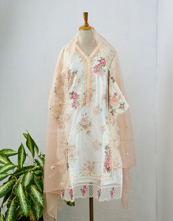 Elegant Ready-to-Wear Organza Kurti Set π