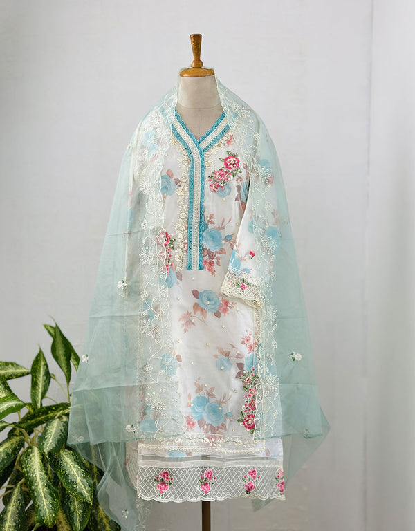 Elegant Ready-to-Wear Organza Kurti Set π