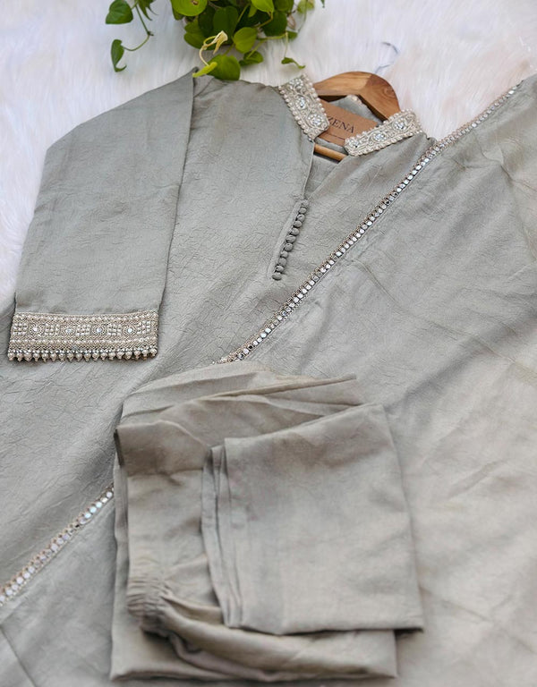 Ready to Wear Crushed Tissue Silk Kurti Set ✨