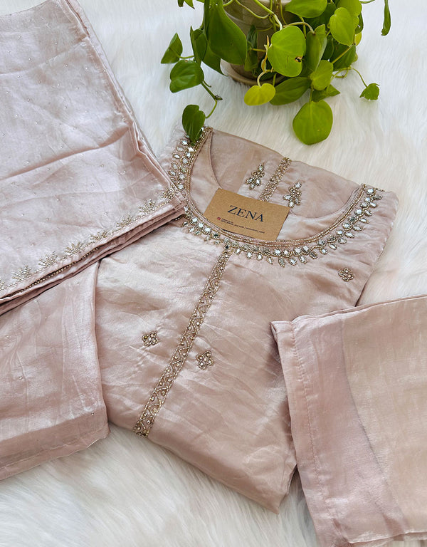 Ready to Wear Hand Work Kurti Set with Real Mirror Work ✨