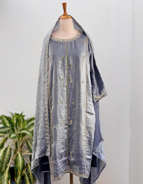 Ready to Wear Hand Work Kurti Set with Real Mirror Work ✨