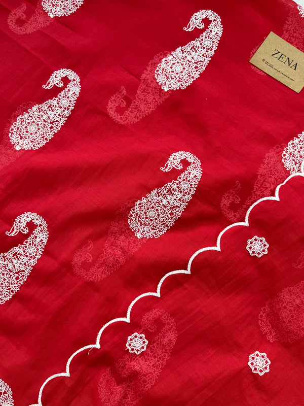 π Mul Chanderi Embroidered Unstitched Suit π