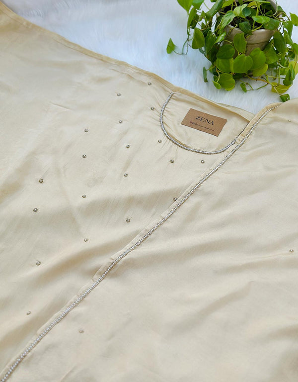 Unstitched Pure Crepe Party Wear Suit – Elegant Handwork Perfection 🌟