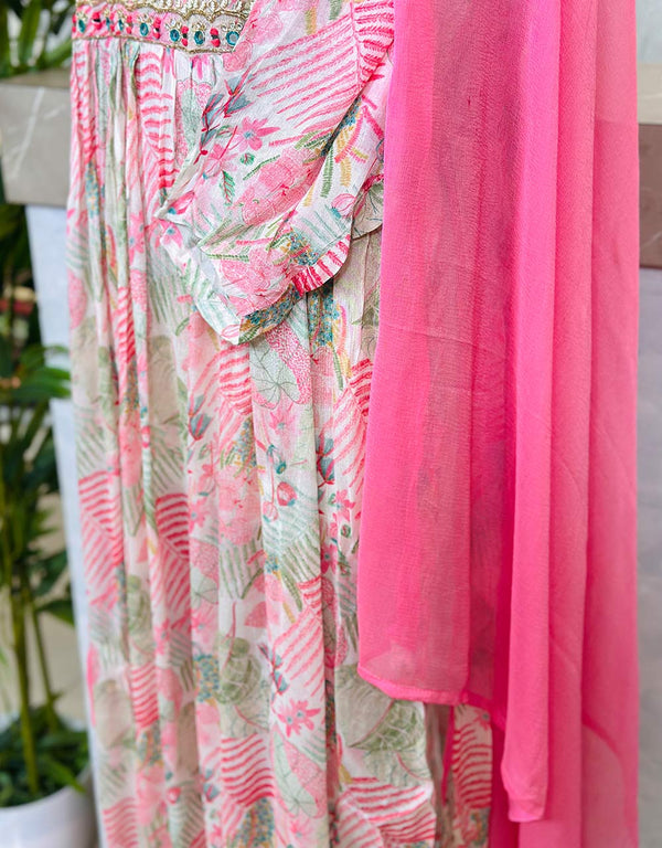 Elegant Chinnon Anarkali Kurti Suit π