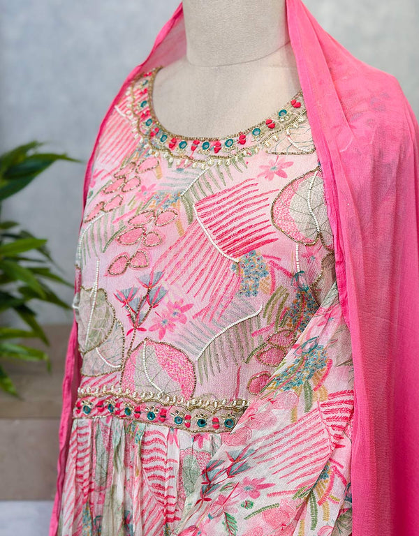 Elegant Chinnon Anarkali Kurti Suit π