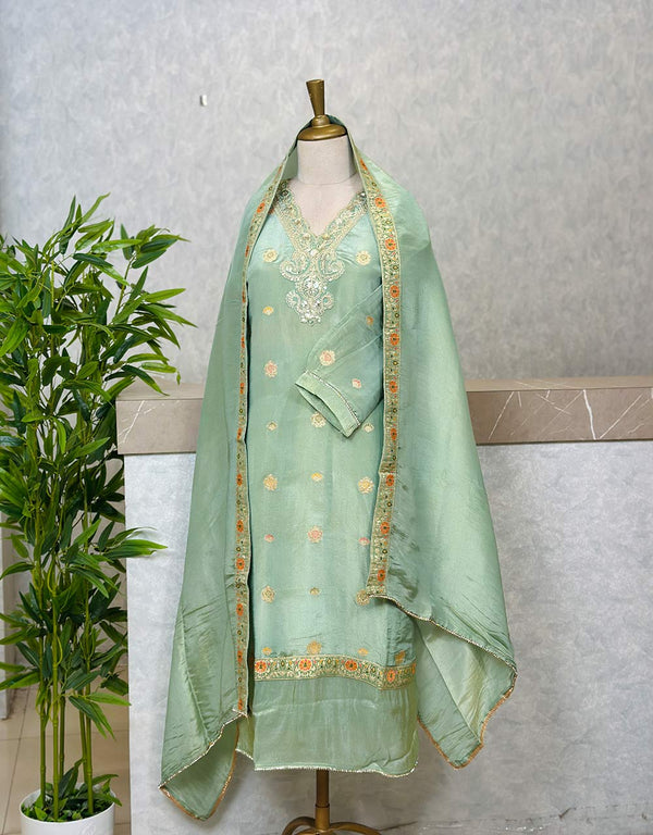 Elegant Ready-to-Wear Tissue Silk Suit 🌟