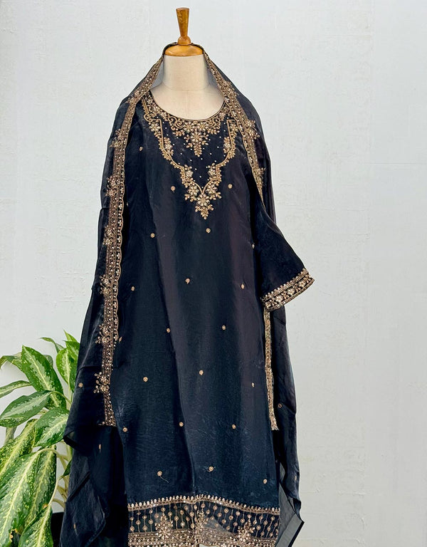 Ready to Wear Shimmer Silk Party Wear Kurti Set – Glamour with Elegance ✨