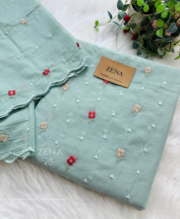 Signature Unstitched Suit ๐ Premium Mul Chanderi Embroidered Unstitched Suit โ Redefining Ethnic Elegance