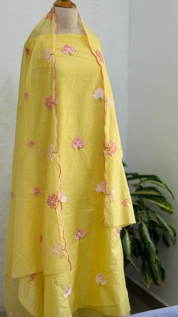 Premium Mul Chanderi Embroidered Unstitched Suit – Redefining Ethnic Elegance