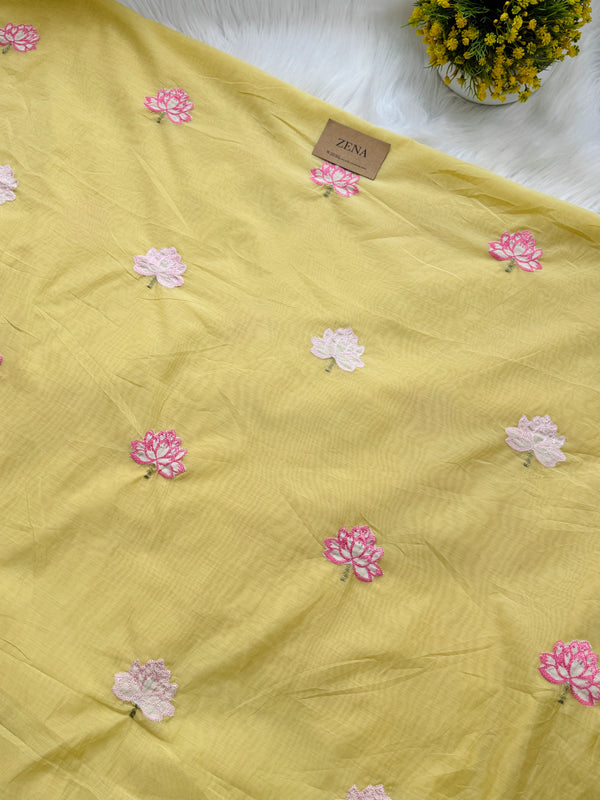 Premium Mul Chanderi Embroidered Unstitched Suit – Redefining Ethnic Elegance