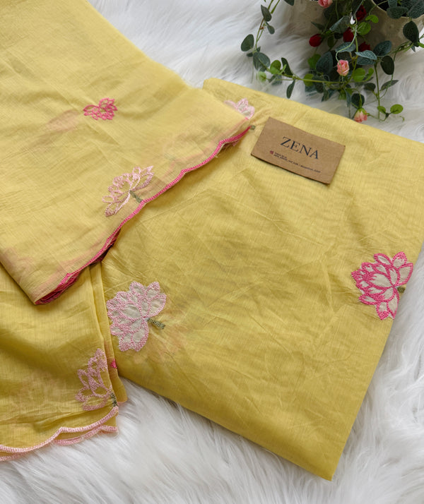 Premium Mul Chanderi Embroidered Unstitched Suit – Redefining Ethnic Elegance