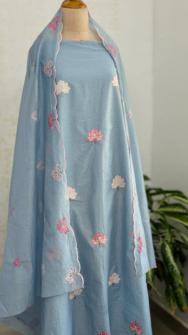 Premium Mul Chanderi Embroidered Unstitched Suit – Redefining Ethnic Elegance