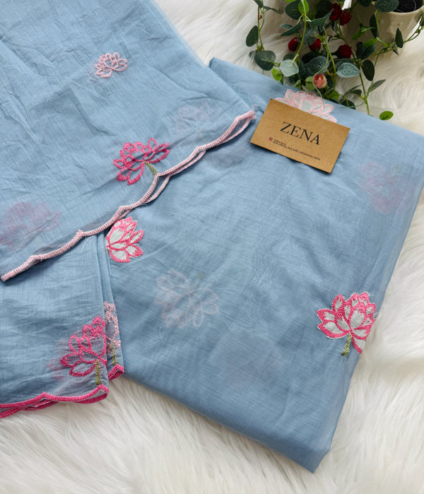 Premium Mul Chanderi Embroidered Unstitched Suit – Redefining Ethnic Elegance