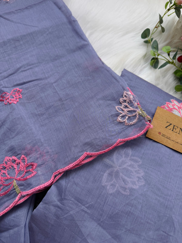 Premium Mul Chanderi Embroidered Unstitched Suit – Redefining Ethnic Elegance