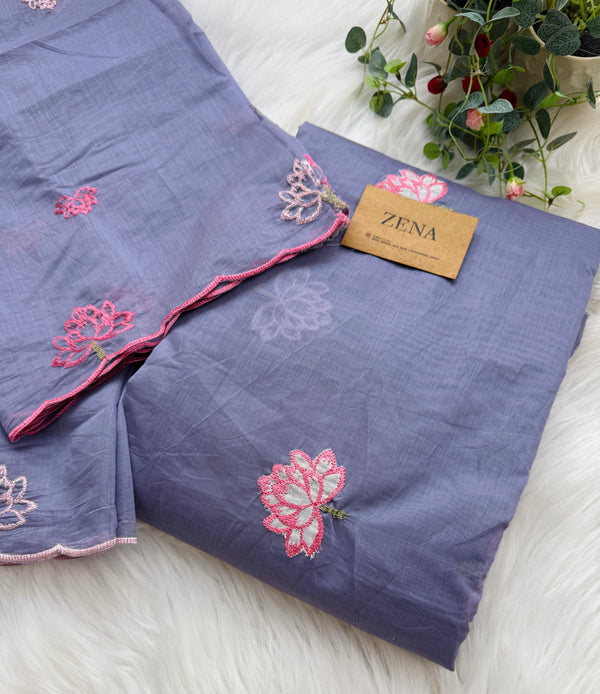 Premium Mul Chanderi Embroidered Unstitched Suit – Redefining Ethnic Elegance