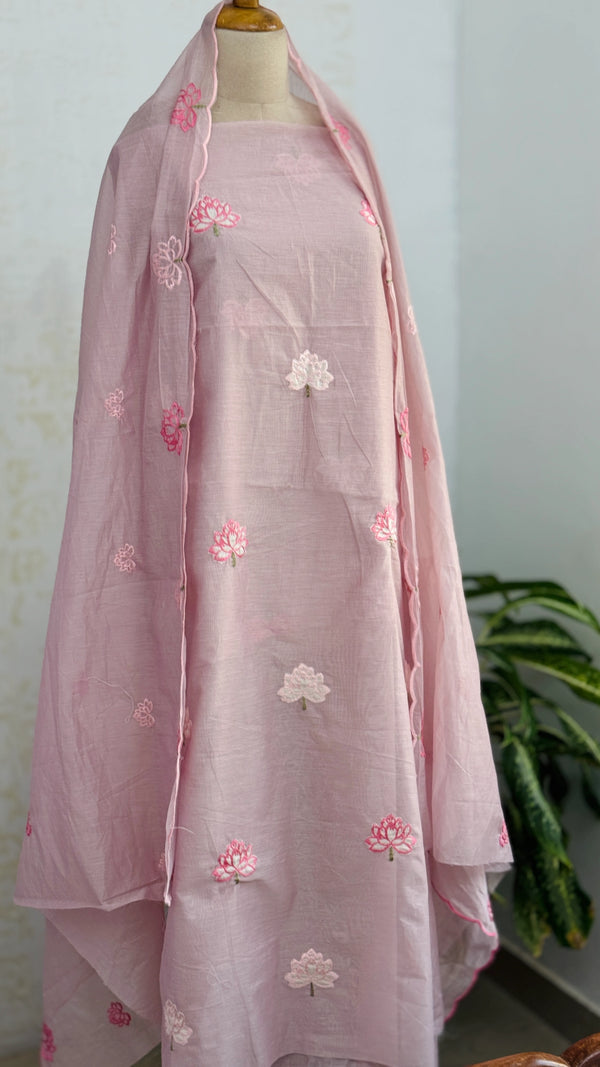 Premium Mul Chanderi Embroidered Unstitched Suit – Redefining Ethnic Elegance