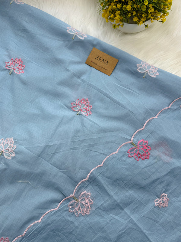 Premium Mul Chanderi Embroidered Unstitched Suit – Redefining Ethnic Elegance