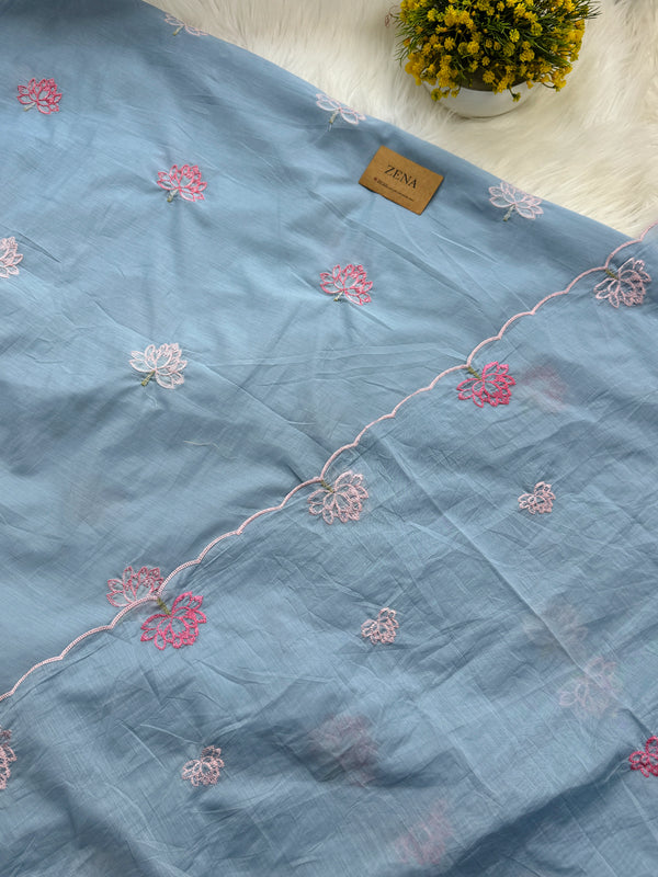 Premium Mul Chanderi Embroidered Unstitched Suit – Redefining Ethnic Elegance