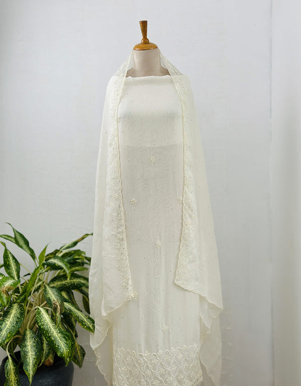 Pure Chiffon Unstitched Party Wear Suit ✨