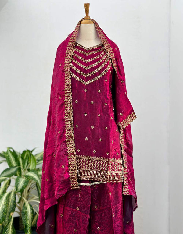 Ready to Wear Shimmer Silk Party Wear Suit – Dazzle with Elegance ✨