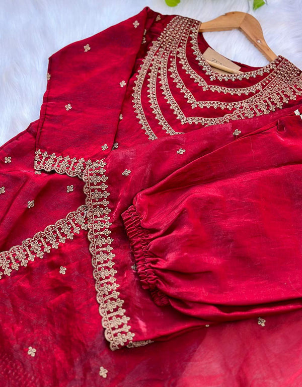 Ready to Wear Shimmer Silk Party Wear Suit – Dazzle with Elegance ✨