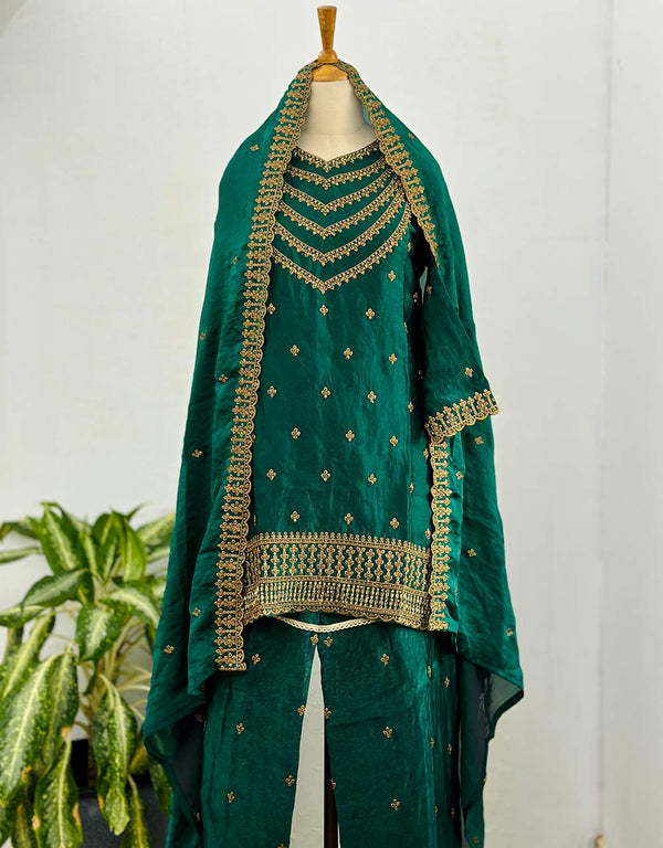 Ready to Wear Shimmer Silk Party Wear Suit – Dazzle with Elegance ✨