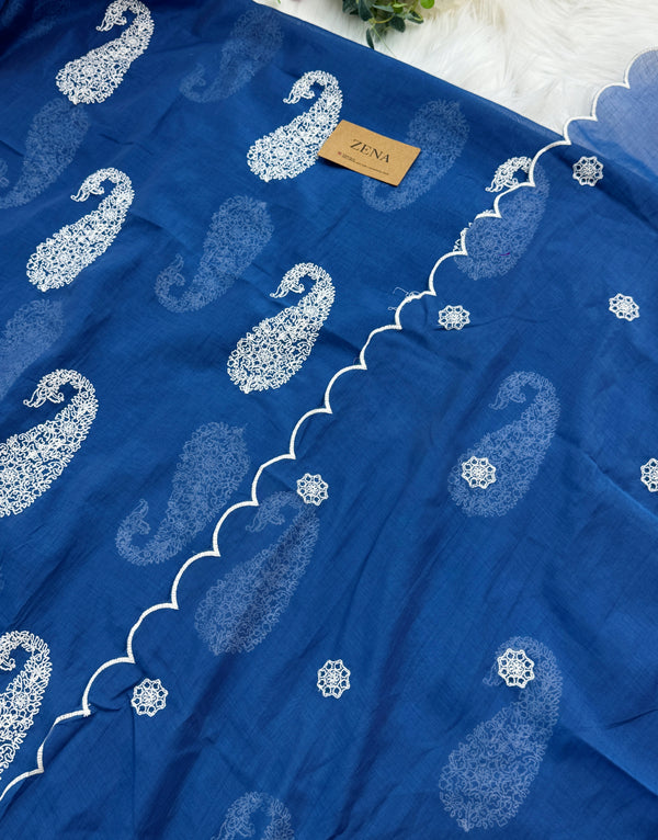 π Mul Chanderi Embroidered Unstitched Suit π