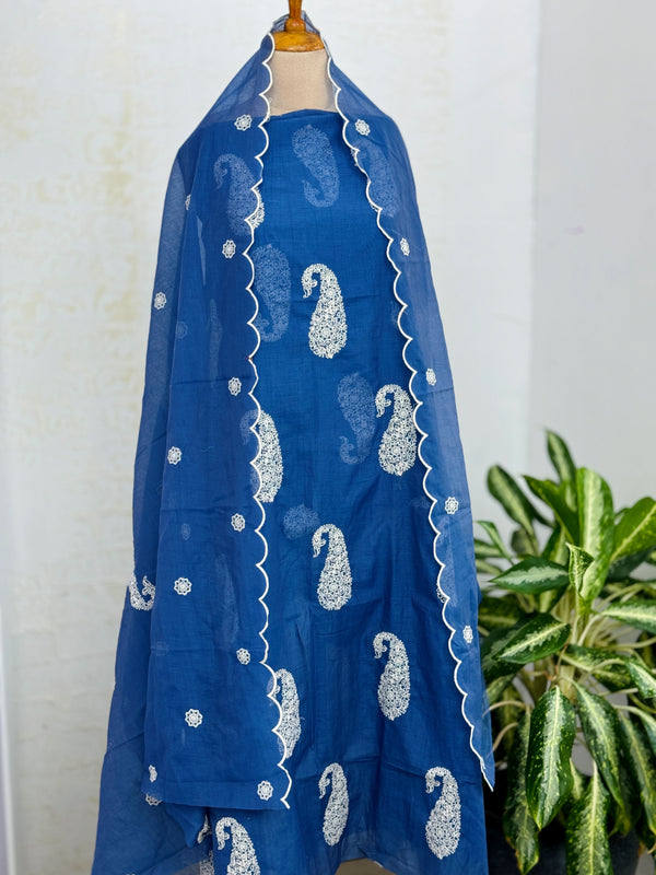 π Mul Chanderi Embroidered Unstitched Suit π