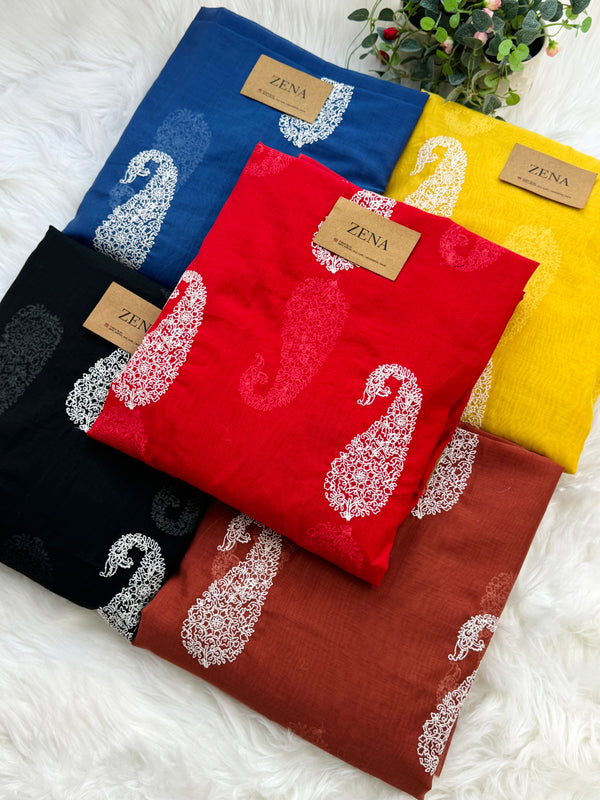 π Mul Chanderi Embroidered Unstitched Suit