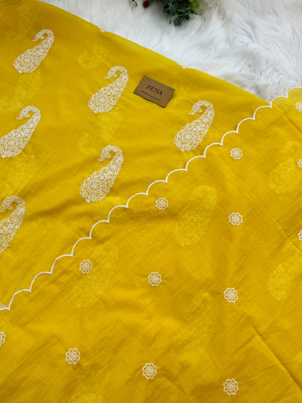 π Mul Chanderi Embroidered Unstitched Suit π