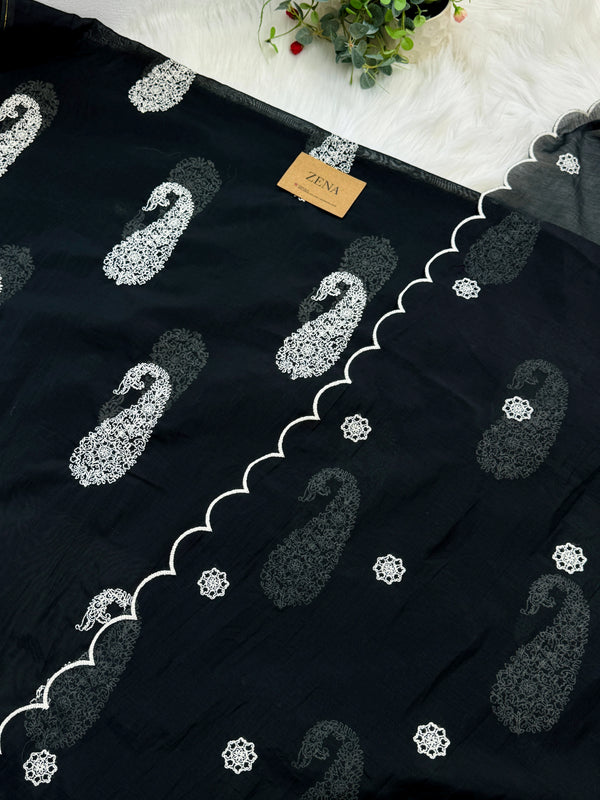 π Mul Chanderi Embroidered Unstitched Suit