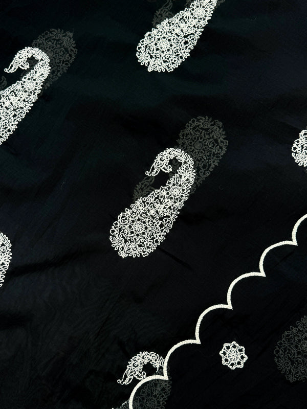 π Mul Chanderi Embroidered Unstitched Suit