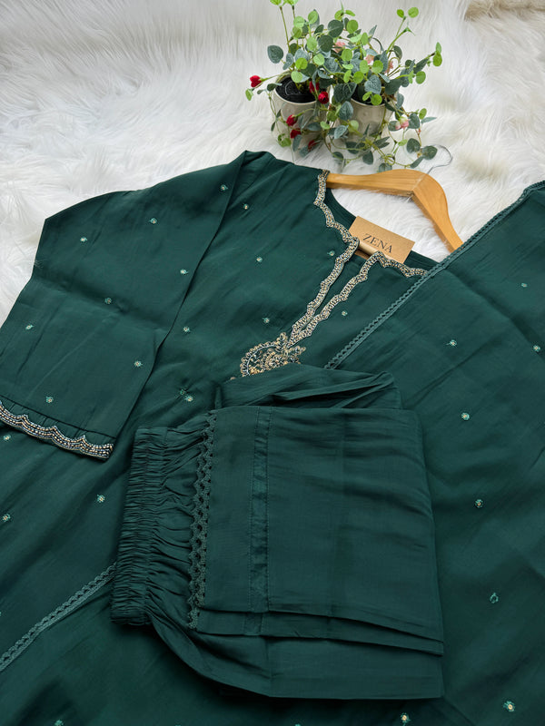 Mul Chanderi Hand Work Kurti Set – Elegant Ethnic Wear 🌸