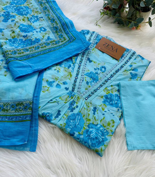 Pure Cotton A-Line Kurti Set – Comfortable & Stylish Daily Wear