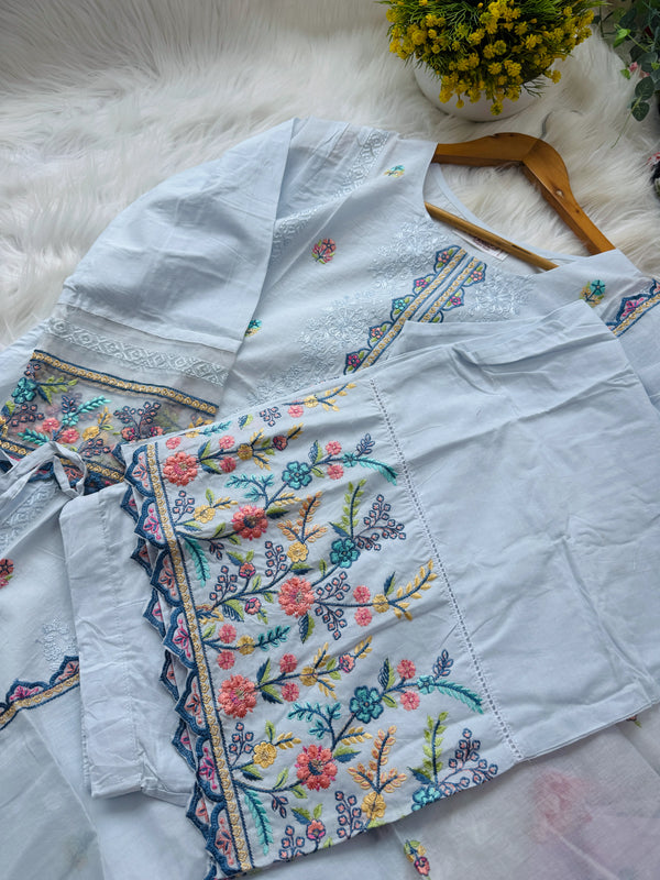 🌙 Pure Cotton Pakistani Kurti Set with Embroidery 🌙