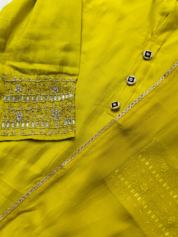 Tissue Silk Handwork Party Wear Suit – Celebrate in Sheer Elegance