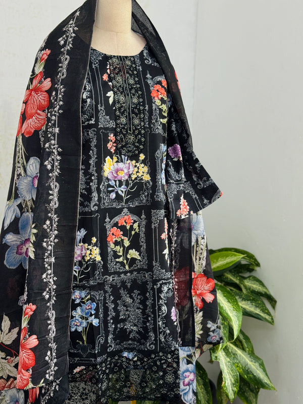 ๐ Pure Cotton Pakistani Kurti Set with Embroidery ๐