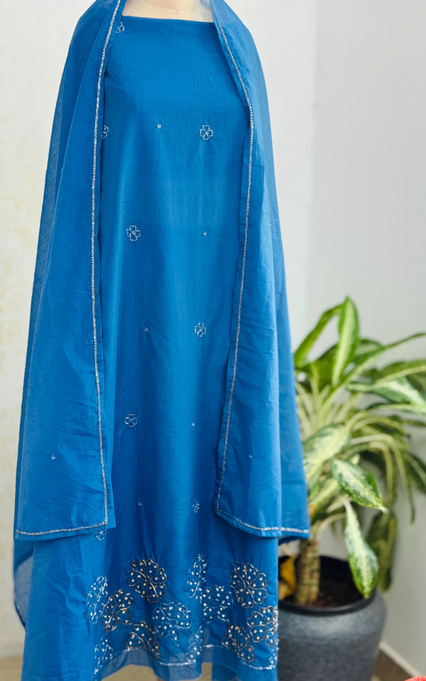 β¨ Mul Chanderi Hand-Detailed Unstitched Suit β¨