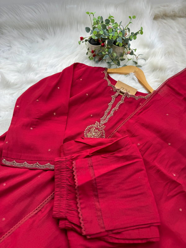 Mul Chanderi Hand Work Kurti Set – Elegant Ethnic Wear 🌸