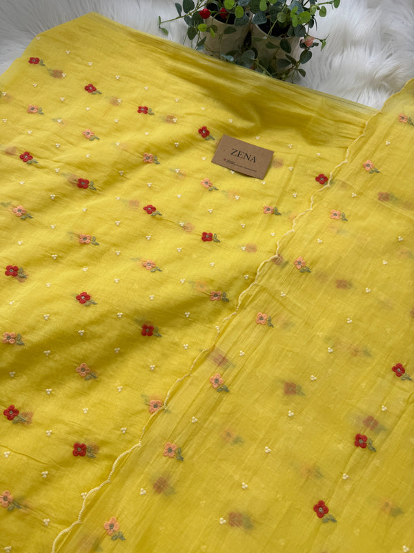 Premium Mul Chanderi Embroidered Unstitched Suit – Redefining Ethnic Elegance