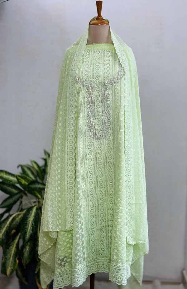Georgette Unstitched Chikankari Suit – Classic Elegance, Your Style