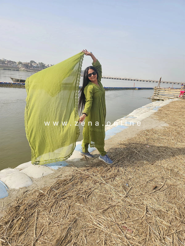 Zena Signature Anarkali 💛 – Premium Pure Mul Cotton🌿