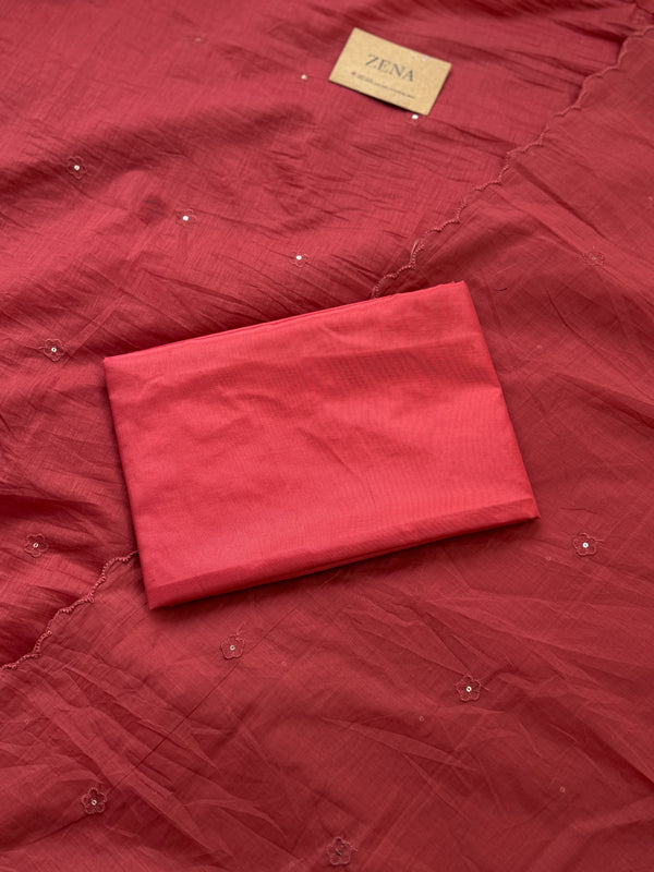 Premium Mul Chanderi Embroidered Unstitched Suit – Redefining Ethnic Elegance