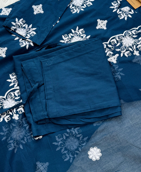 Pure Cotton Embroidered Kurti Set – Comfort Meets Classic Style