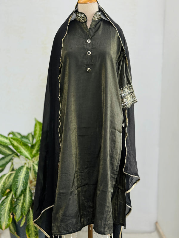 Tissue Silk Handwork Party Wear Suit – Celebrate in Sheer Elegance