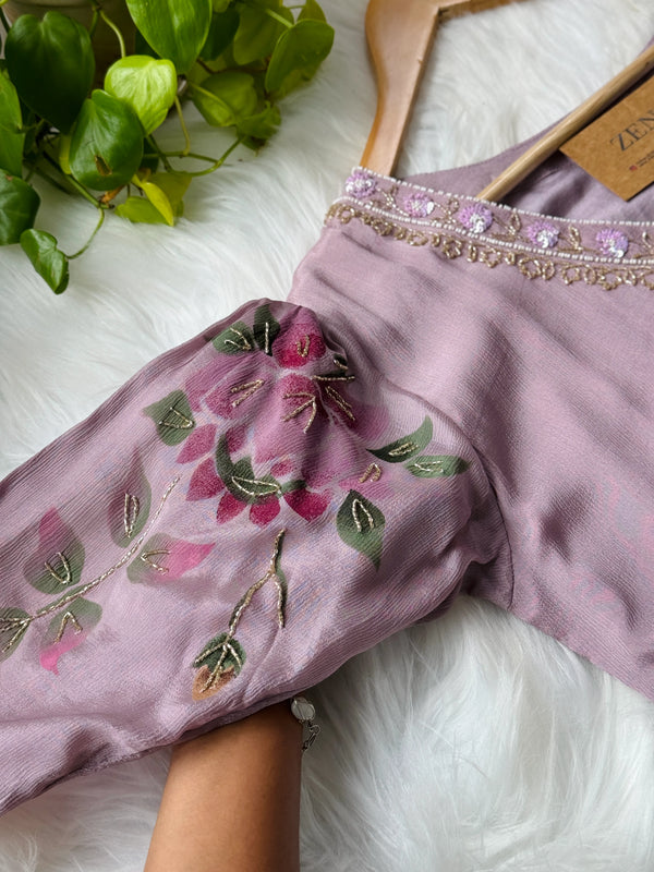 Pure Chinon Handwork Kurti Set – Subtle Luxury for Every Occasion