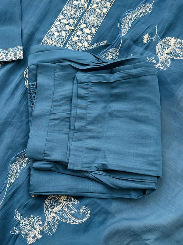 Mul Chanderi Embroidered Kurti Set – Elegant Ethnic Look