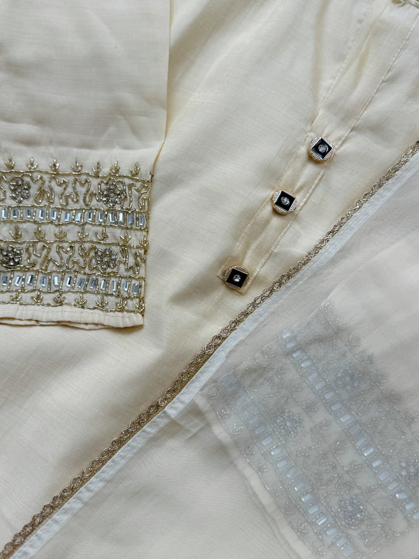 Tissue Silk Handwork Party Wear Suit – Celebrate in Sheer Elegance